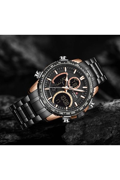 Naviforce Nf9182 Analog Digital Steel Cord Men's Wrist Watch