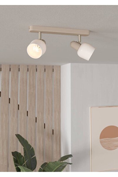 Eglo 900715 "CORATO" 2X18W Çelik Kum Rengi, Nikel Mat Sıva Üstü Spot