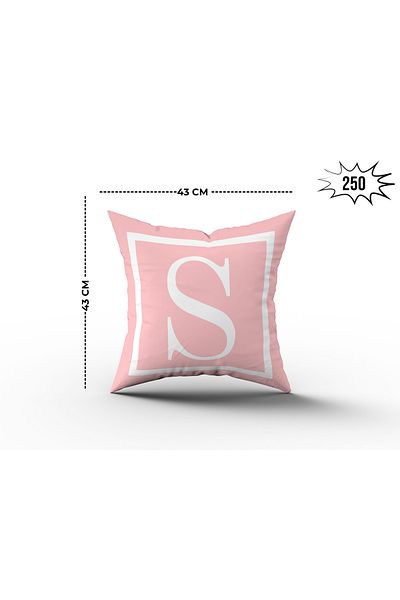 Şah Dekor Husă de pernă cu litere de culoare roz și albă imprimată digital