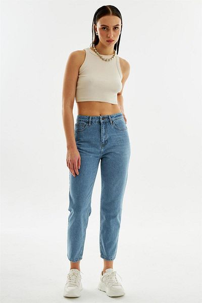 EXPLODE - Women's Mom Fit Jean Trousers Light Blue