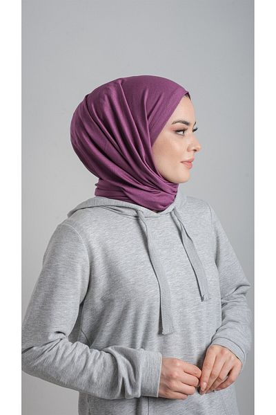 HÜRREM BONE Plum Practical Ready-made Σάλι Βισκόζη Υφασμάτινο Χτενισμένο Σάλι 2108_07