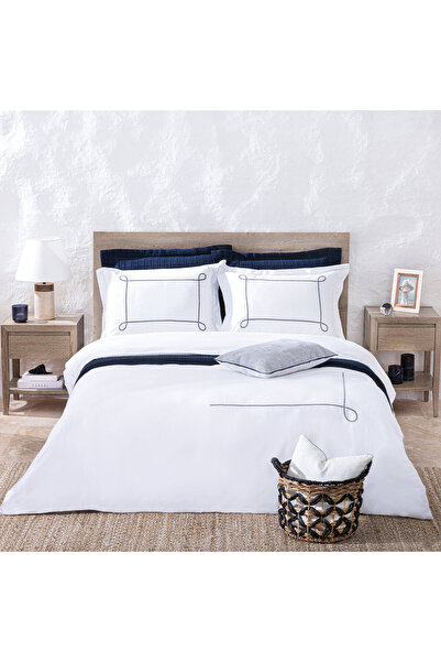 Chakra طقم غطاء لحاف أبيض Linde King Size - 230x220 سم