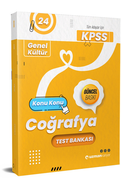 Uzman Kariyer Yayınları 2024 KPSS Coğrafya Konu Konu Test Bankası