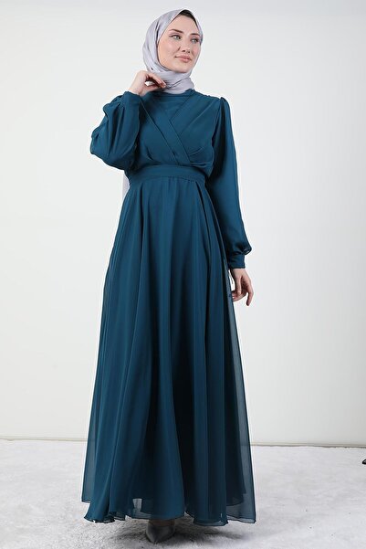 Giza Giyim Φόρεμα σιφόν σε χρώμα βενζίνης