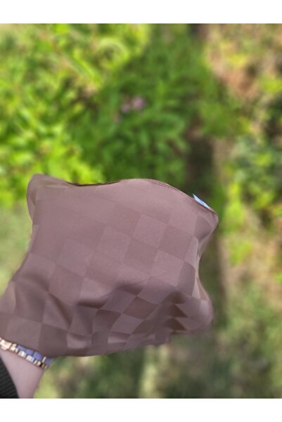 FRESCO SCARFS Women's Hijab Silky Cotton Jacquard Checker Pattern Shawl*brown