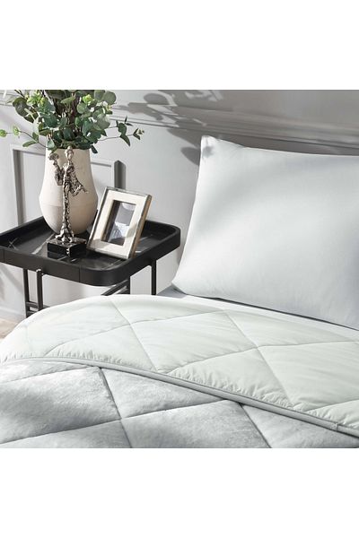 Taç TAÇ TEDDY WARMER FLEECE QUILT SET SINGLE GRAY