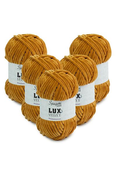 Spagettiyarn Lux Velvet 5 τεμαχίων μπρούτζινο νήμα πλεξίματος χειρός