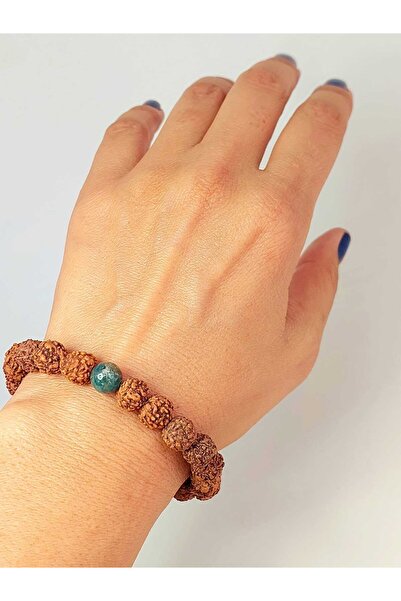 Yasamtohumu Unisex 8mm apatit Sa kamenčićima rudrakša narukvica