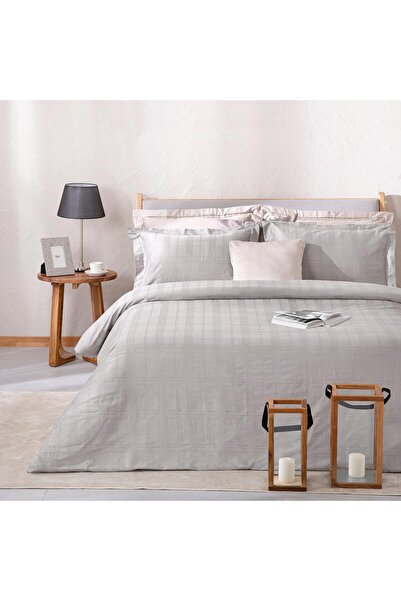 Chakra Saule Nevresim Seti 200x220 cm Soğuk Gri