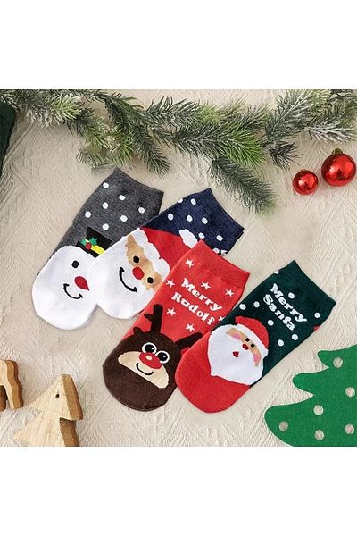 Meguca Socks Дамски цветни ботуши със специален дизайн за нова година Комплект чорапи 4 чифта