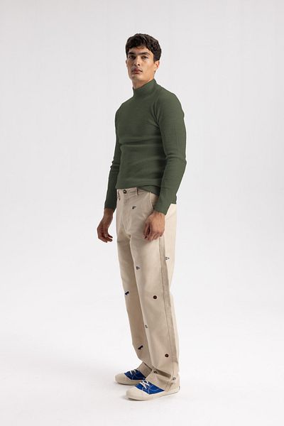 GIESTO Men's Regular Fit Plain Half Turtleneck Knitwear Sweater
