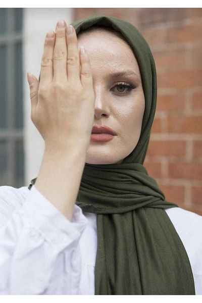SOYTEMİZ Schal aus gekämmter Baumwolle, speziell genäht, lang, saisonales Khaki