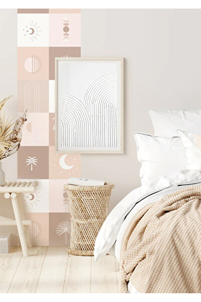 WALLHUMAN Τετράγωνα Μποέμ - Αυτοκόλλητο Τοίχου με Λωρίδες Μποέμ