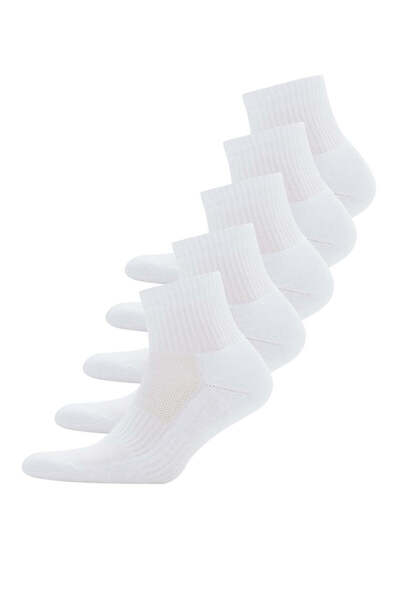 WESTMARK LONDON Set of 5 White Cotton Blended Men's Socks QUARTER