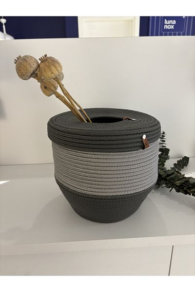 MaVaux Coș de gunoi Patrick Jute Straw Look, Coș decorativ, Coș de gunoi din hârtie