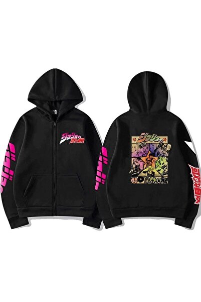Tarzsokak Jojo'nun Tuhaf Macera Fermuarlı Unisex Hoodies Tip65 13928