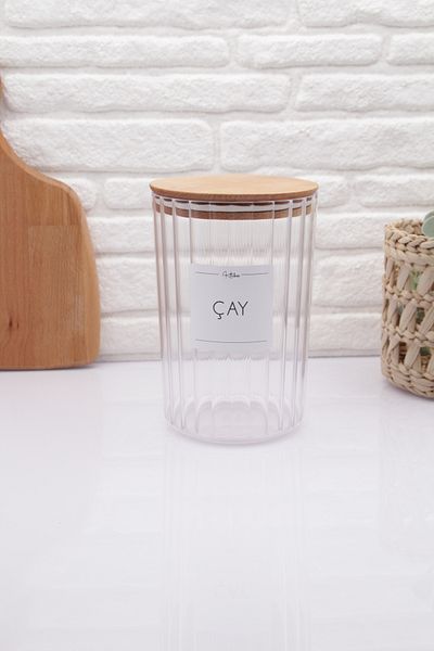 zezedesing Clear Oval Jar Tea with Wooden Lid 2200ml