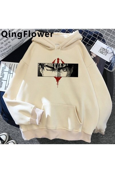 Tarzsokak Berserk Anime Grafik Hoodie Model 72 12255 Beyaz