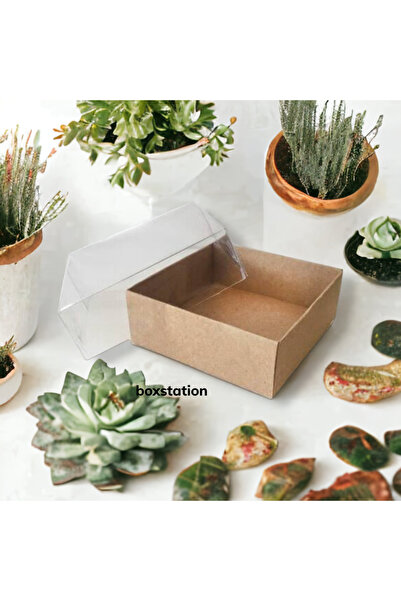 BOXSTATION 11x8x2.5 Altı Kraft Üstü Asetat Kutu 100 Adet