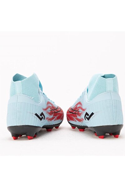Jump 29676 Blue Mavi Renkli Detay Desenli Bağcıklı Bilekli Çoraplı Krampon Futbol Ayakkabısı