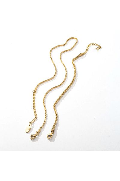 CAPO by Aytaç Yamaç Rope Chain Necklace Bracelet Set Steel Chain Set