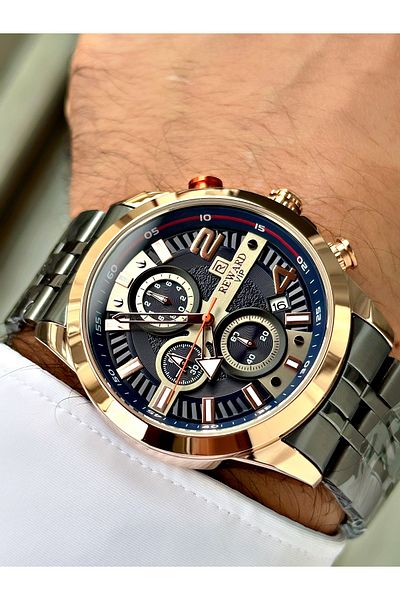 Reward Smoked Color Steel Strap Functions Active Original Men's Wristwatch + BRACELET WITH GIFT
