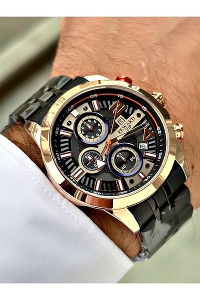 Reward Black Color Steel Strap Functions Active Original Men's Wristwatch + BRACELET WITH GIFT
