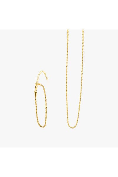 CAPO by Aytaç Yamaç Rope Chain Necklace Bracelet Set Steel Chain Set