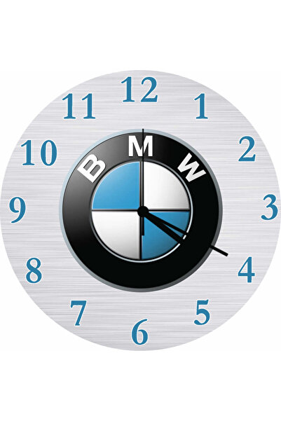 ART HEDİYE BMW Logolu En Çok Satılan Çap 30cm Sessiz Akar Bombeli Gerçek Cam Duvar Saati