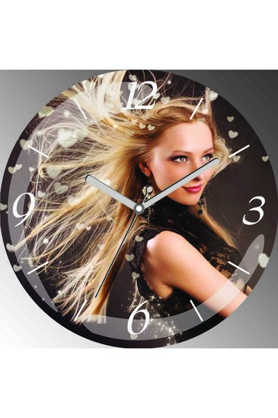 ART HEDİYE Ceas de perete din sticlă reală cu diametrul de 30 cm, silențios, ...