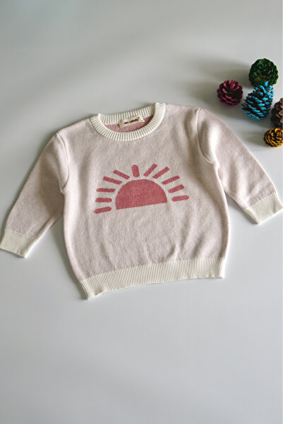 Vennusbaby 100% Cotton Crew Neck Children's Patterned Knitwear Sweater