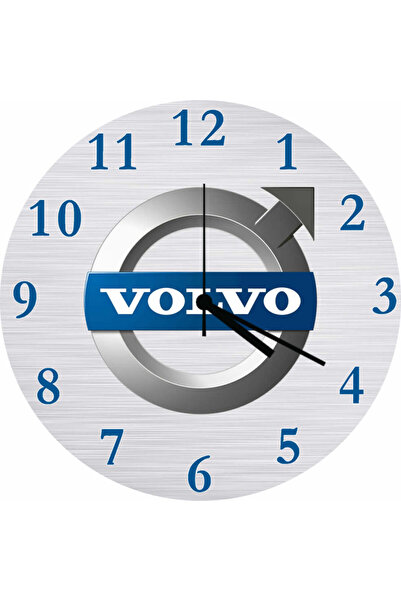 ART HEDİYE Ceas de perete din sticlă reală cu logo-ul companiei Volvo, diamet...