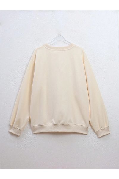 PALPİTO Γυναικείο φούτερ με στάμπα Mink Newutry Oversize