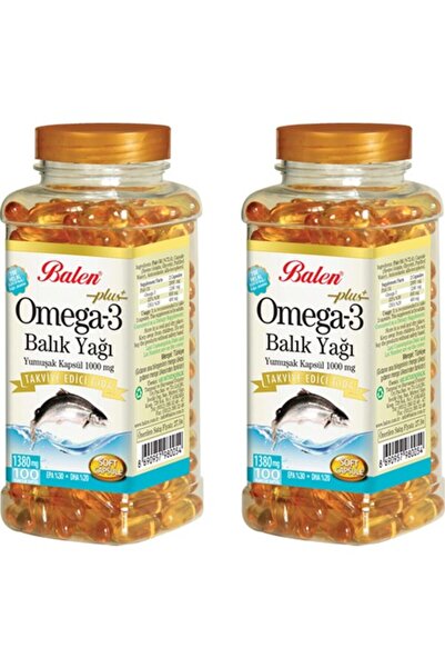 Balen Omega 3 Balık Yağı 100 Yumuşak Kapsül 1000 Mg 2 Adet