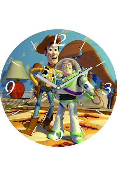 ART HEDİYE Toy Story Toy Story Diametru 30 cm Ceas de perete din sticlă reală...