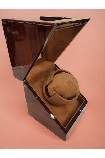STAND MARKET Otomatik Saat Kurma Kutusu, Watch Winder Piano Brown Tekli