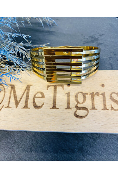 me tigris سوار أصفاد مضلع مغذي باللون الذهبي