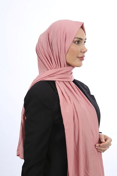 Trablus Hijab Women's Lycra Luxury Combed Cotton Shawl Powder