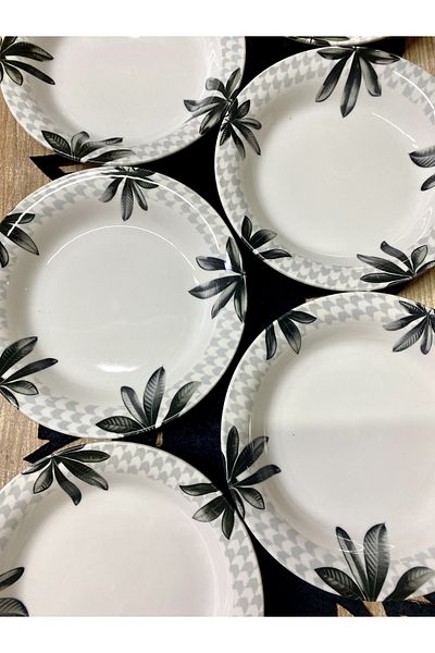 Yiğit Seramik Züccaciye Palmiye Model 6 Soup Bowls