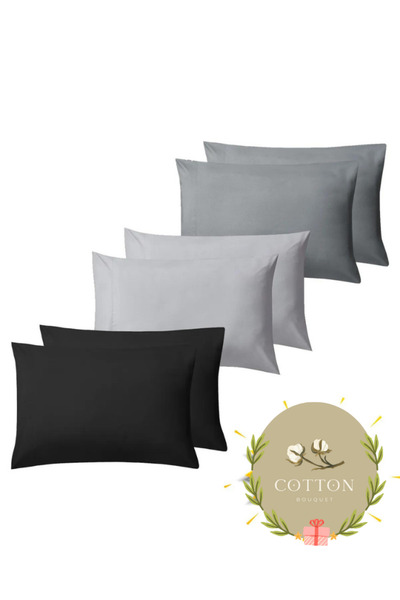 Sheri Home Tekstil 6 Adet %100 Pamuk Yastık Kılıfları 3 Farklı Renk BOQ8896