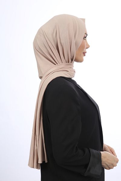 Trablus Hijab Women's Lycra Luxury Combed Cotton Shawl Stone