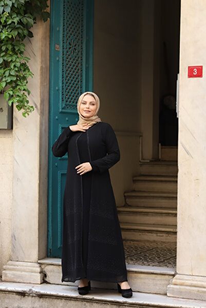 ECALAMODE فستان سهرة نسائي طويل مزين باللؤلؤ مقاس كبير