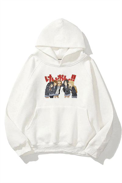 Gofeel Y2k Hooded Thick Fabric School Friends Φούτερ με 3 κλωστές λευκό oversize