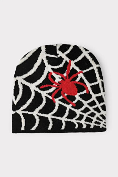 Genel Markalar Harajuku Siyah Kırmızı Örümcek Bere Street