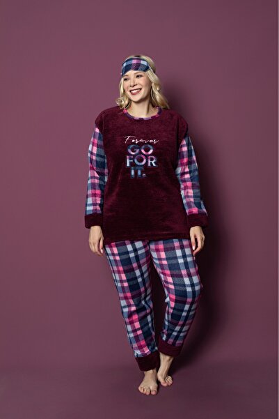 Asel Plus Size Fleece Pajama Set
