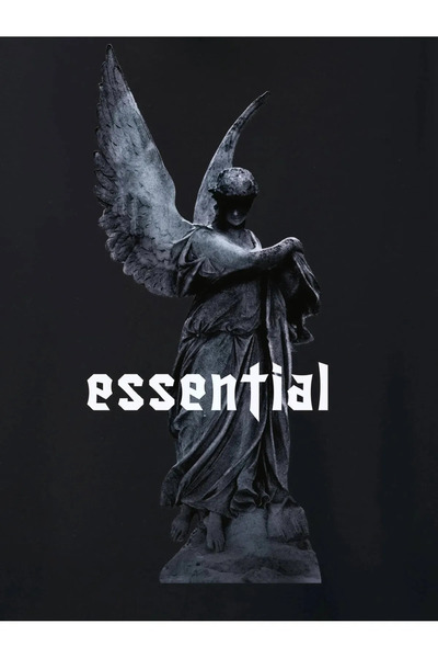 Machetta Oversize Printed Hooded Black 3 thread Sweatshirt