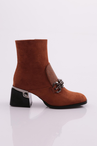 DGN Women's Heeled Boots Tan Suede 421133488