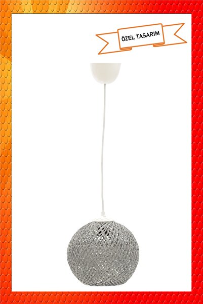 Naturel Lighting Balle Füme Sarkıt Top Avize Beyaz Kablo