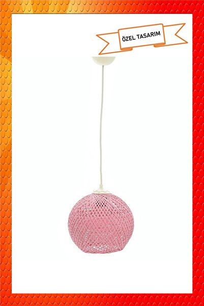 Naturel Lighting Balle Pembe Sarkıt Top Avize Beyaz Kablo