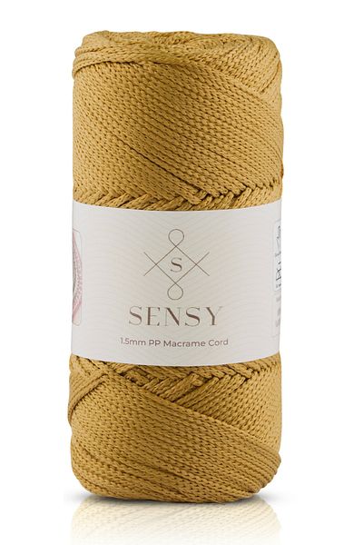 SENSY 1.5 Mm - 100 gr Polyester Macrame Thread Mustard 150 M Polyester Macrame Thread Suppla Rope And Bag Thread